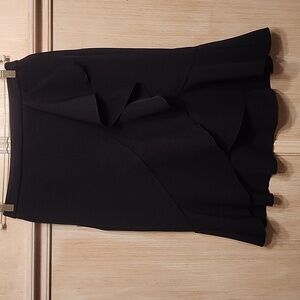 nwot Worthington Black Asymmetrical Ruffle Skirt Sz 6